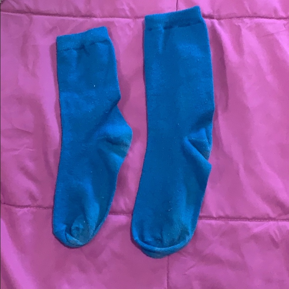 blue , long socks .